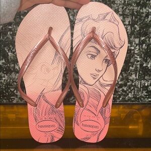 Havaianas Pink Sandals with Artistic Design